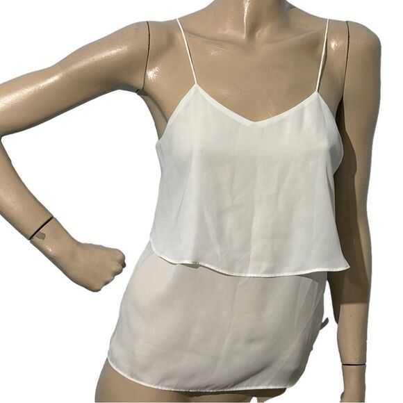 Mossimo Sheer Criss Cross Back Tank Top White SM - Picture 1 of 6